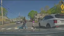Girl, father nearly hit in crosswalk by SUV in Attleboro